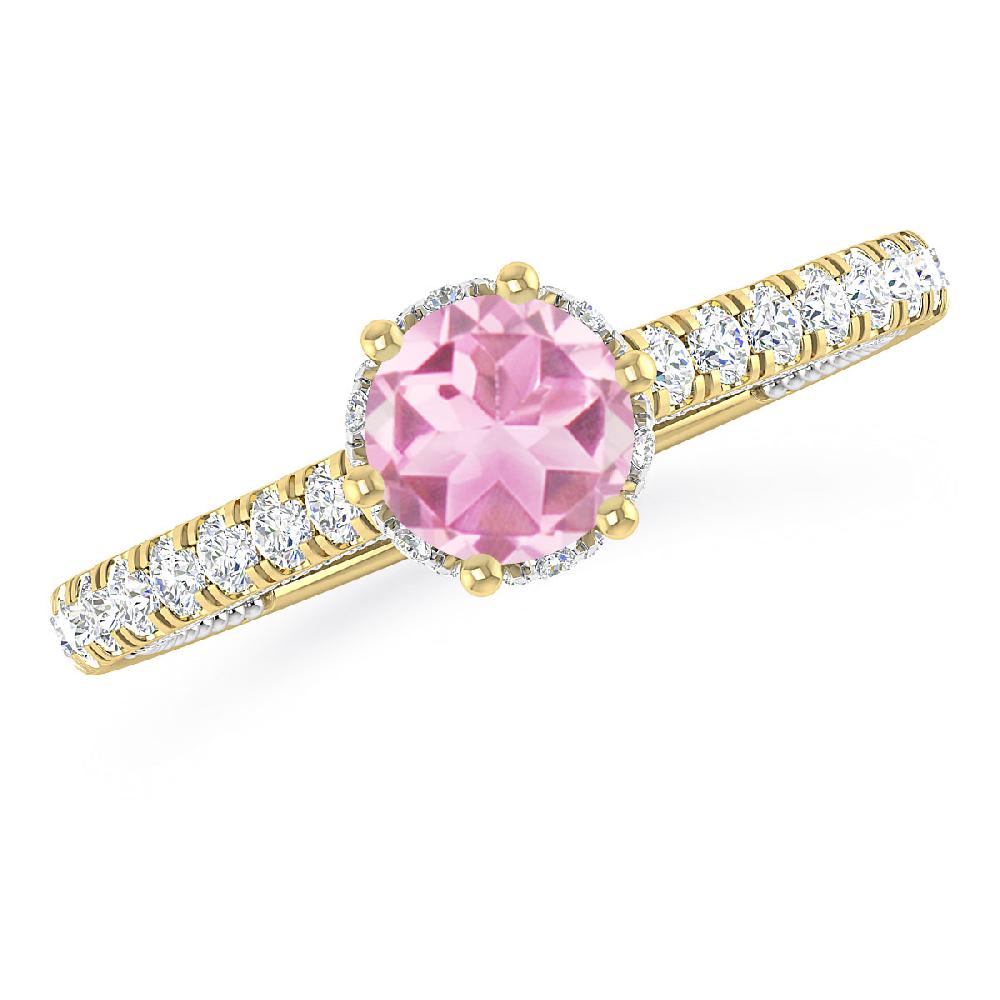 Yellow Gold - Pink Tourmaline