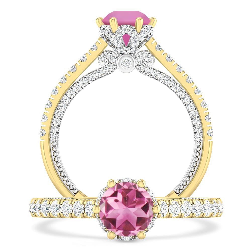 Yellow Gold - Pink Tourmaline