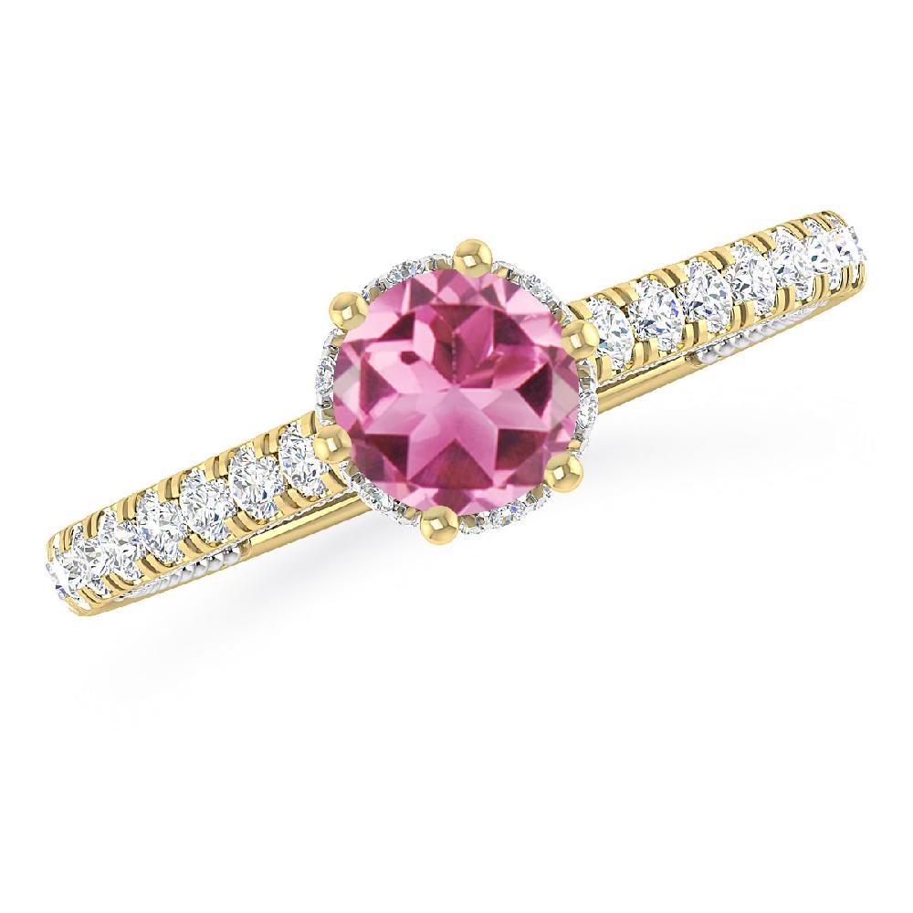 Yellow Gold - Pink Tourmaline