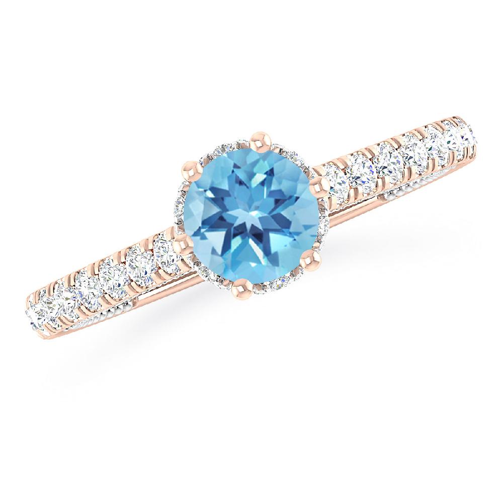 Rose Gold - Blue Topaz