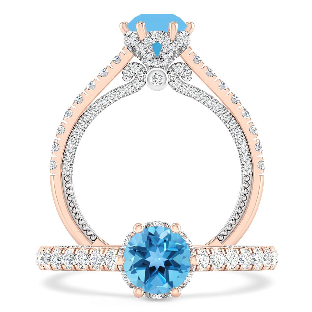 Rose Gold - Blue Topaz