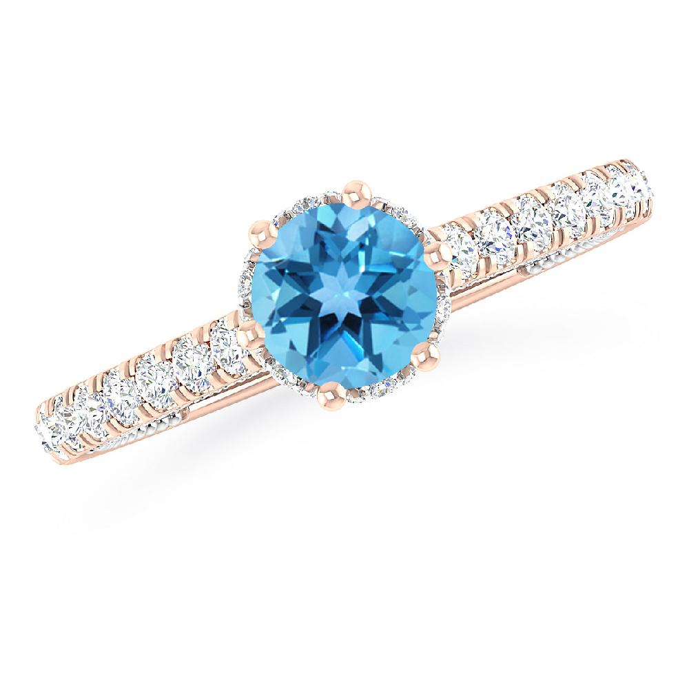 Rose Gold - Blue Topaz