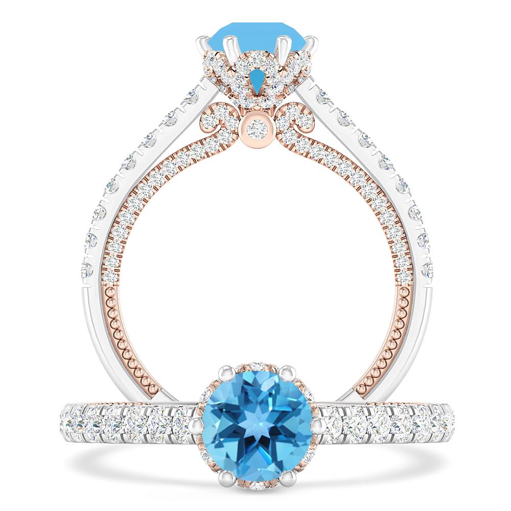 White Gold - Blue Topaz