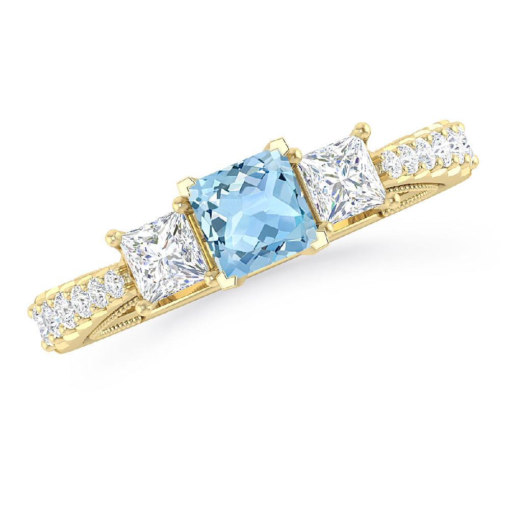 Yellow Gold - Aquamarine