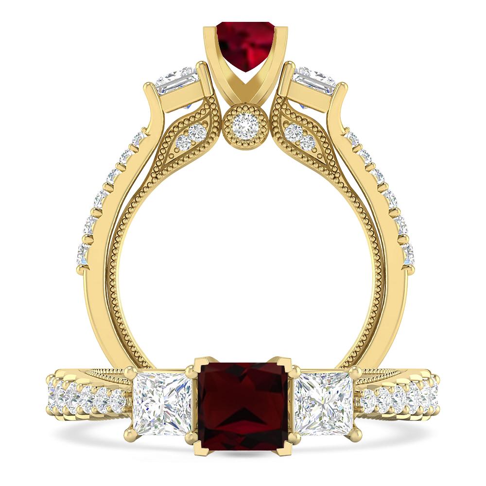 Yellow Gold - Garnet