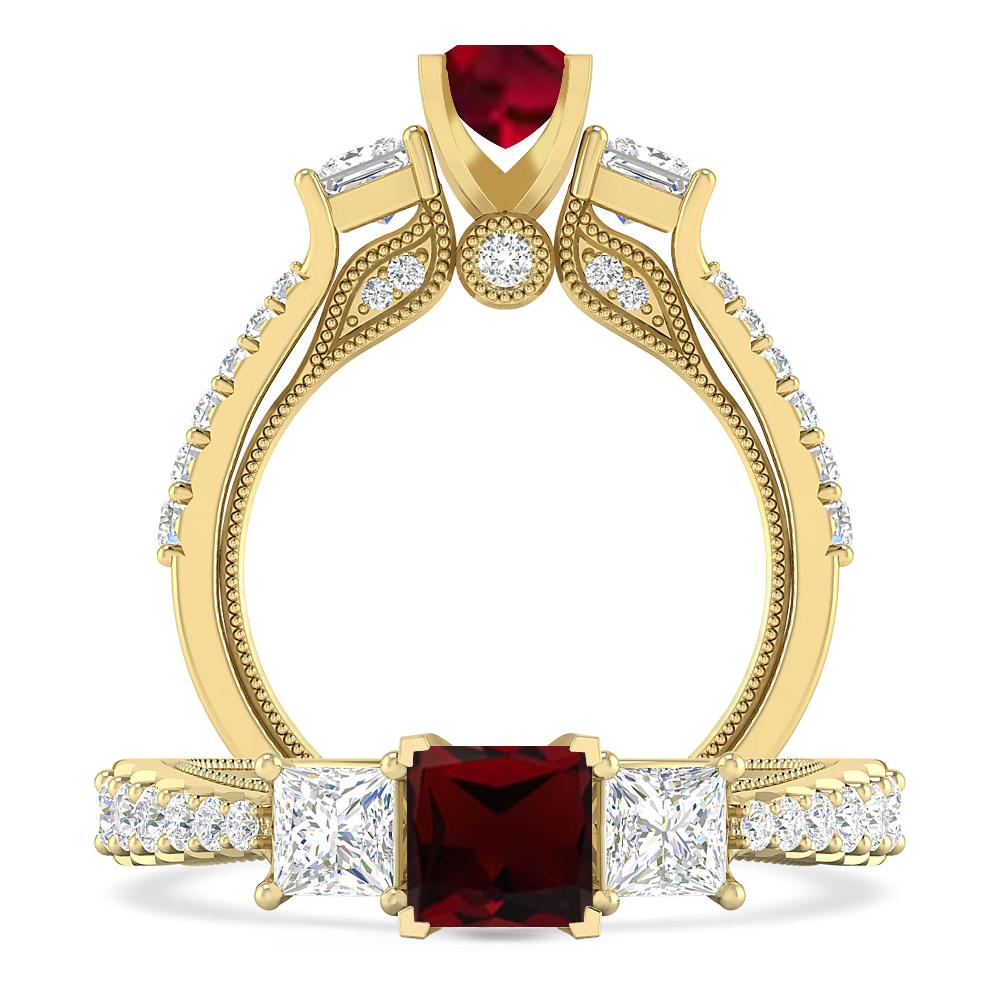 Yellow Gold - Garnet