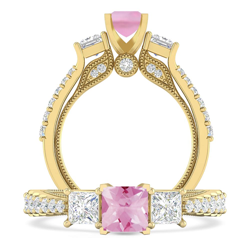 Yellow Gold - Pink Tourmaline