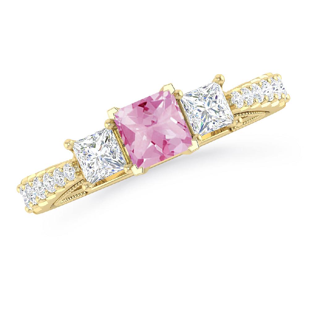 Yellow Gold - Pink Tourmaline