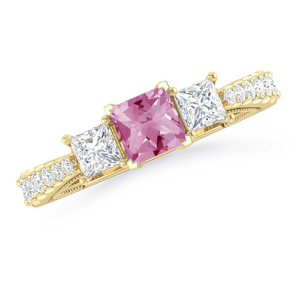 Yellow Gold - Pink Tourmaline