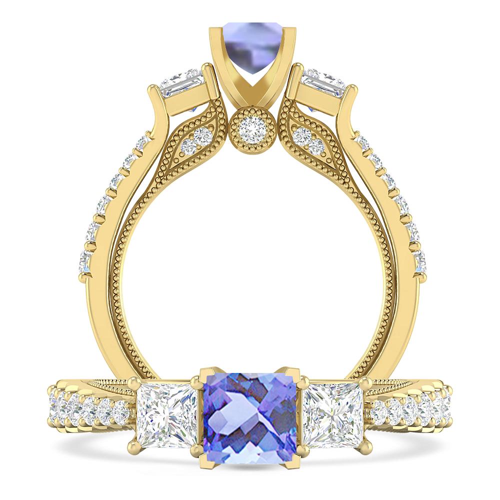 Yellow Gold - Tanzanite