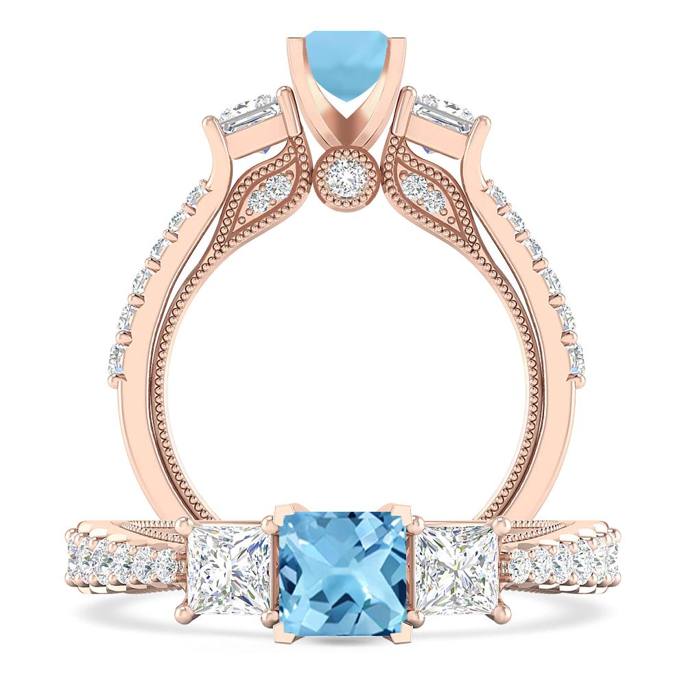 Rose Gold - Blue Topaz