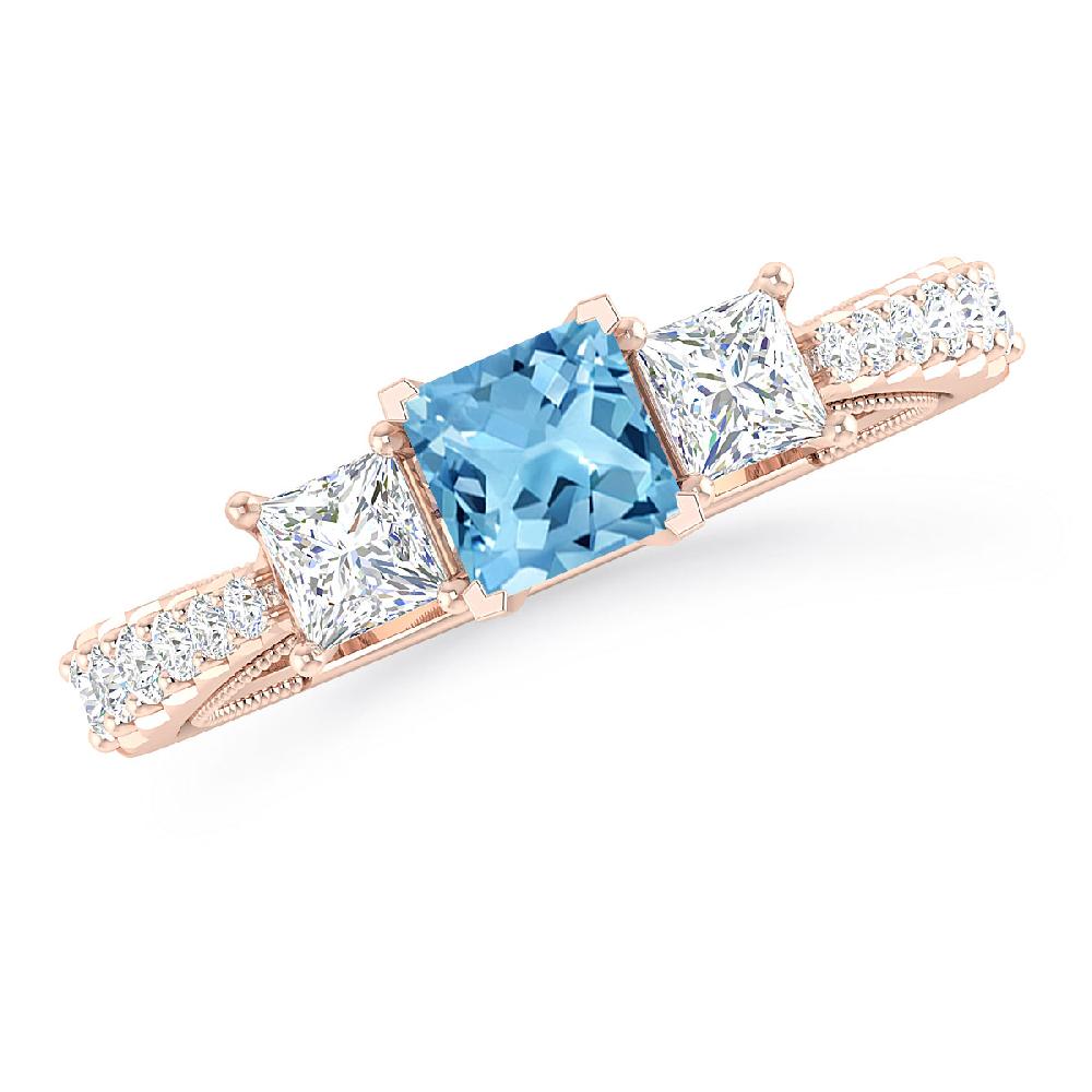 Rose Gold - Blue Topaz