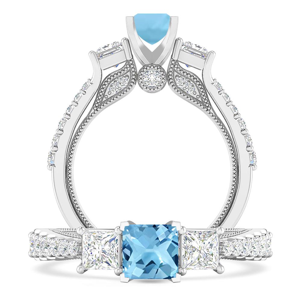 White Gold - Blue Topaz