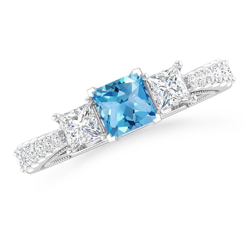 White Gold - Blue Topaz