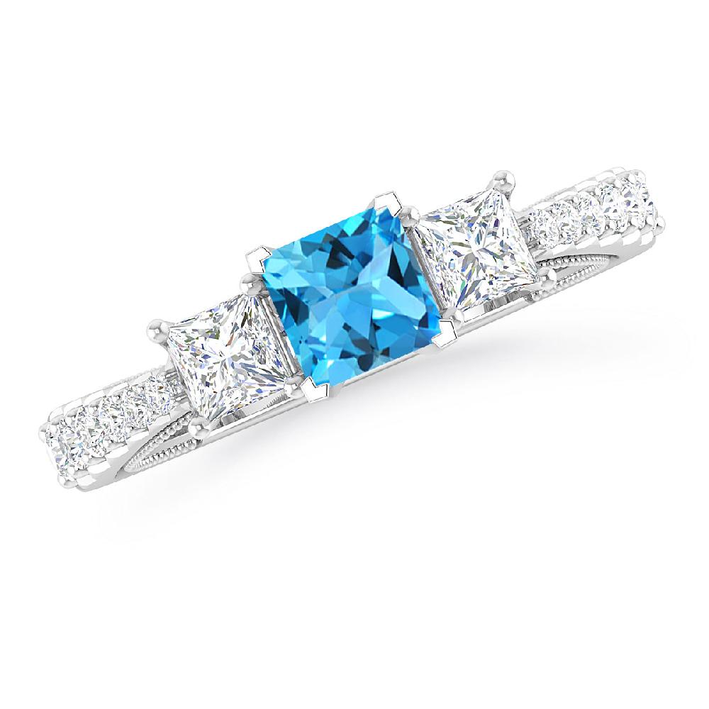 White Gold - Blue Topaz