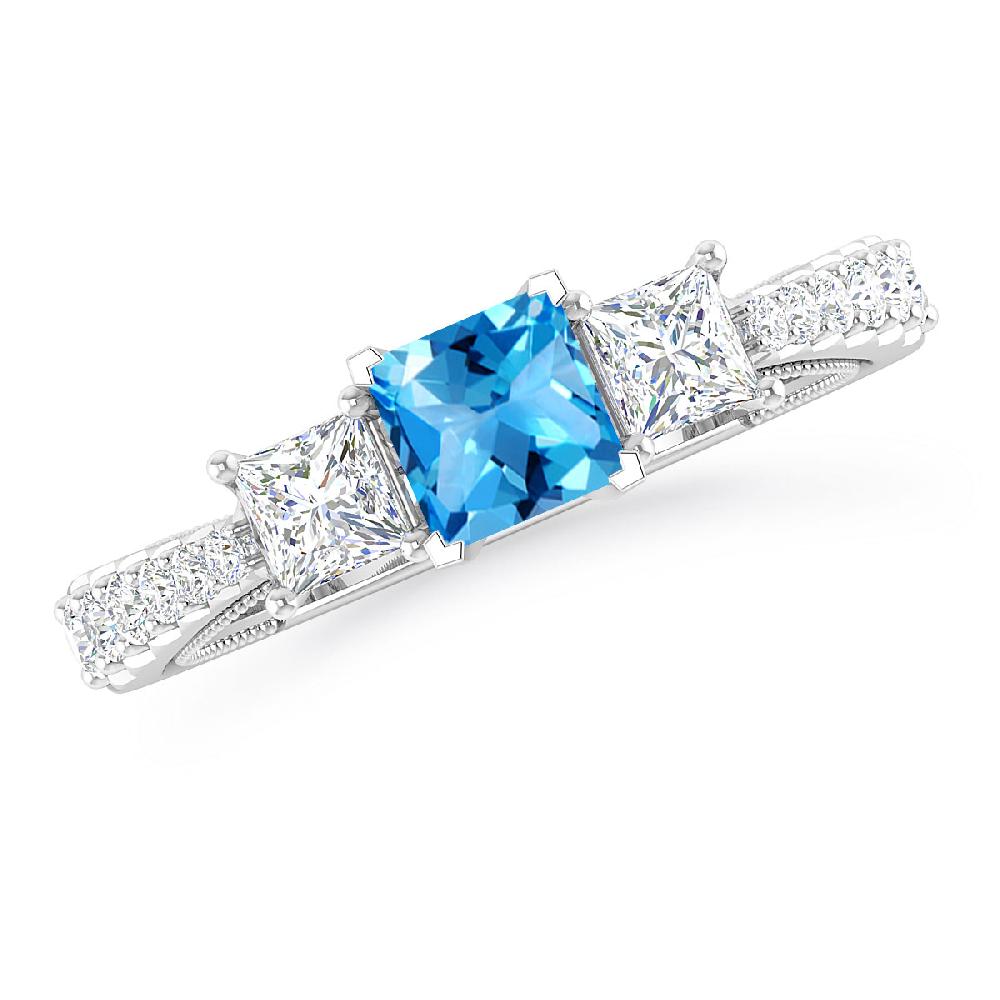 White Gold - Blue Topaz