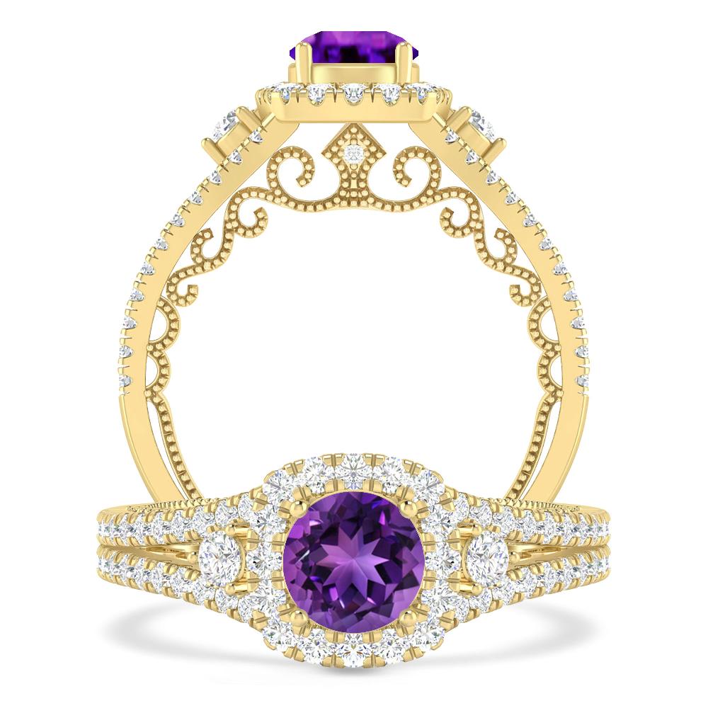 Yellow Gold - Amethyst