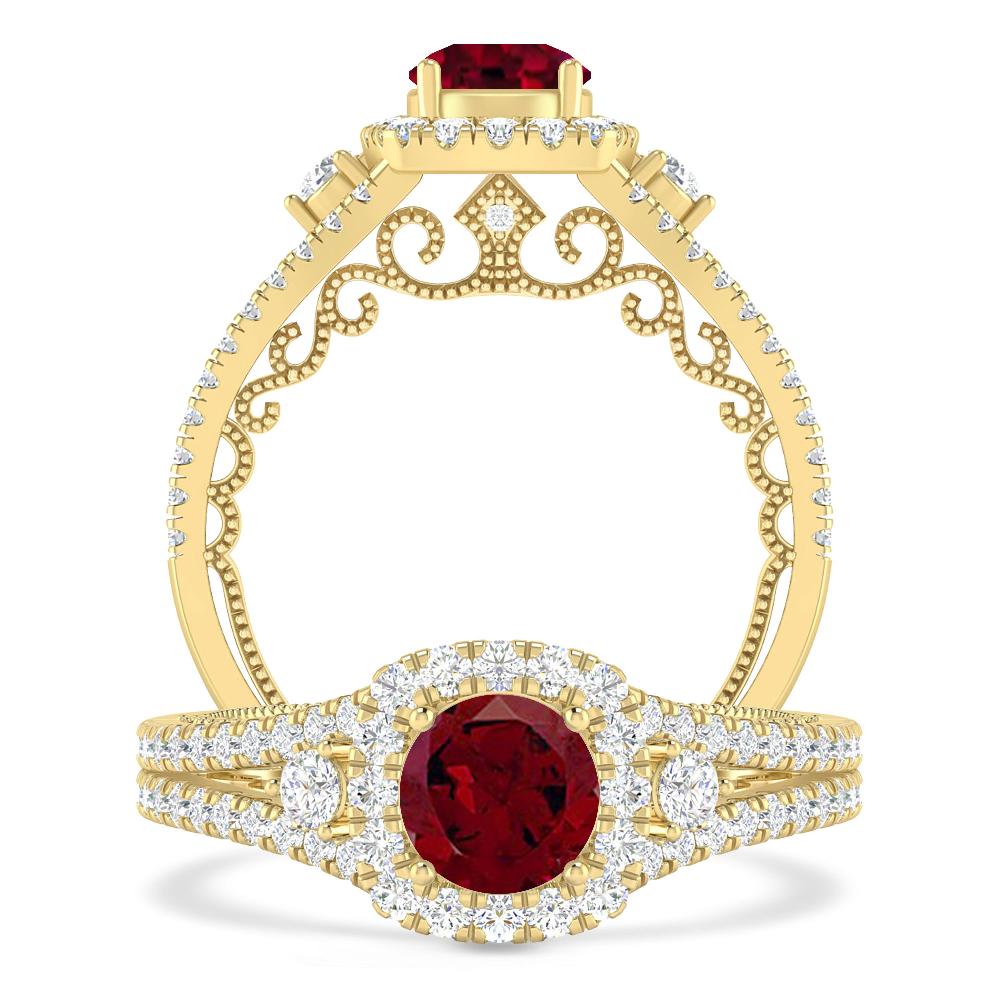 Yellow Gold - Garnet