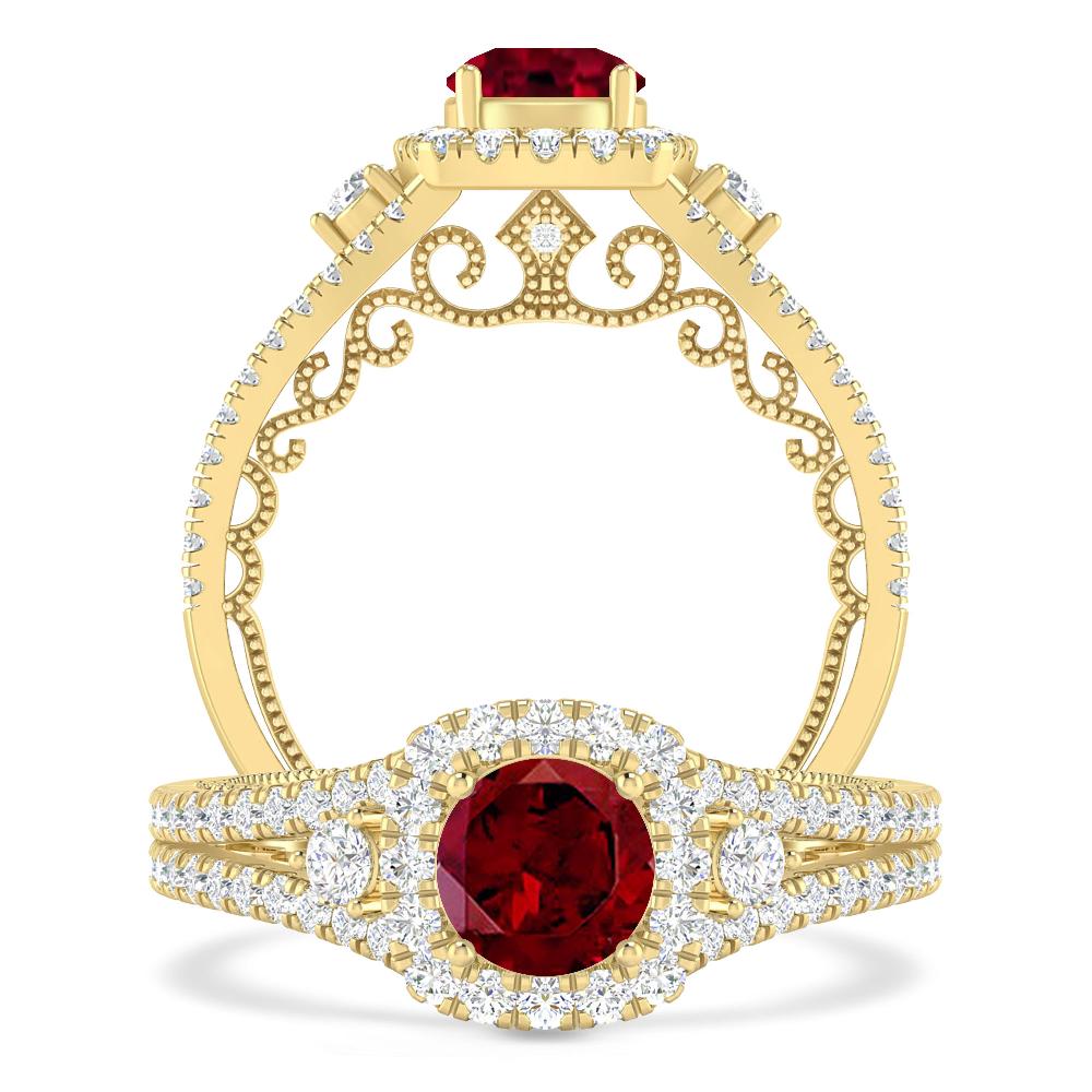 Yellow Gold - Garnet