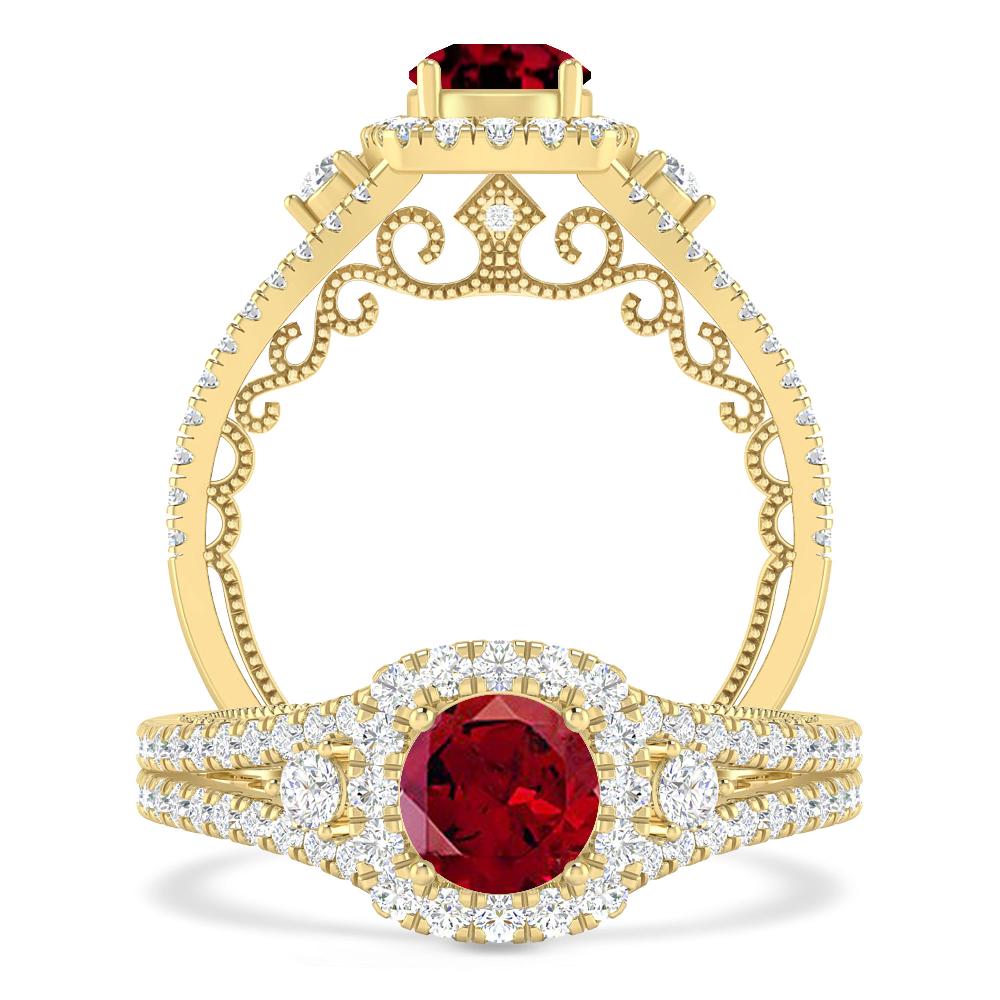 Yellow Gold - Garnet