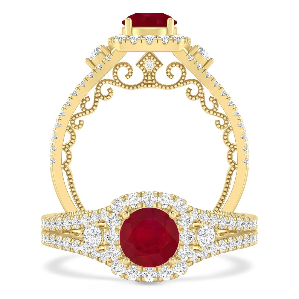 Yellow Gold - Ruby