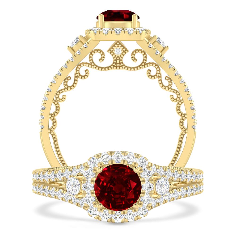 Yellow Gold - Ruby