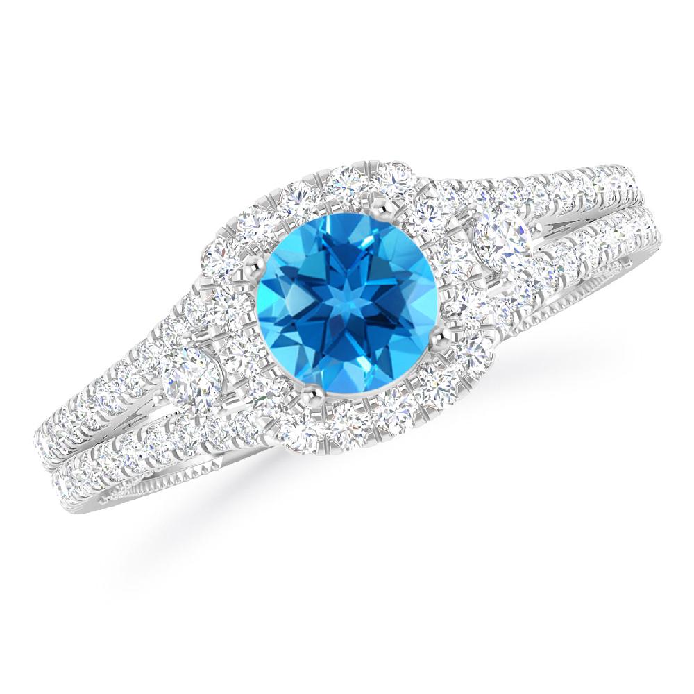 White Gold - Blue Topaz