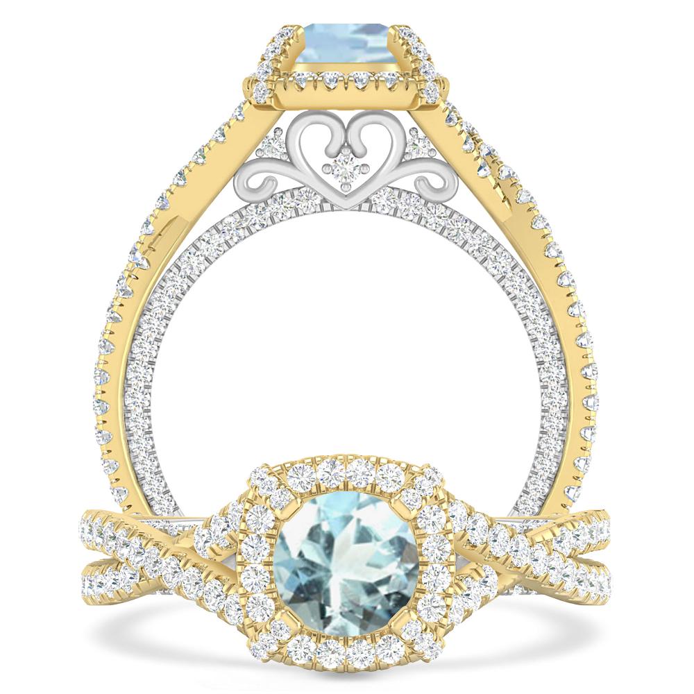 Yellow Gold - Aquamarine