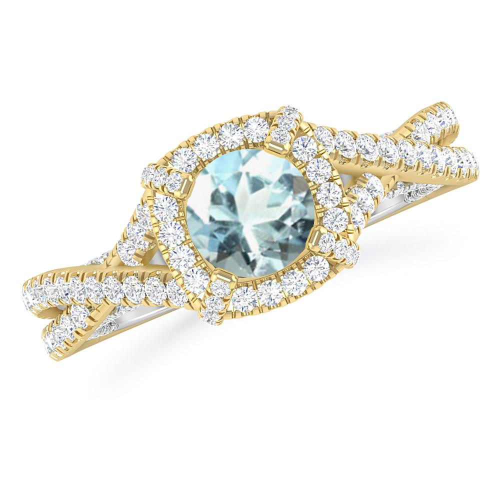 Yellow Gold - Aquamarine