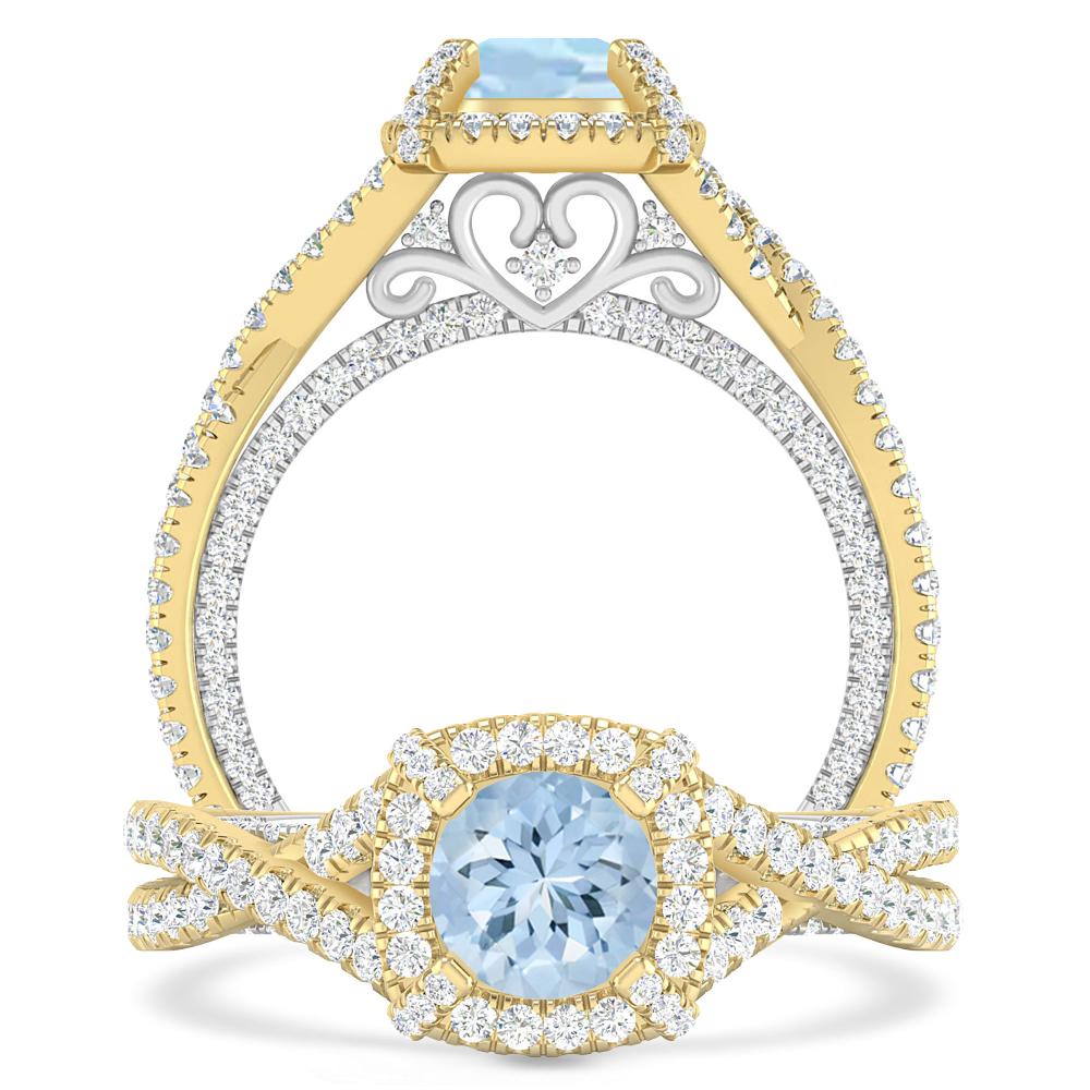 Yellow Gold - Aquamarine