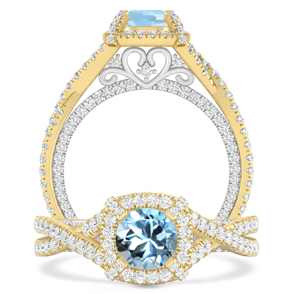 Yellow Gold - Aquamarine