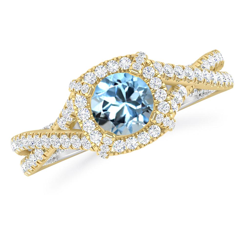 Yellow Gold - Aquamarine