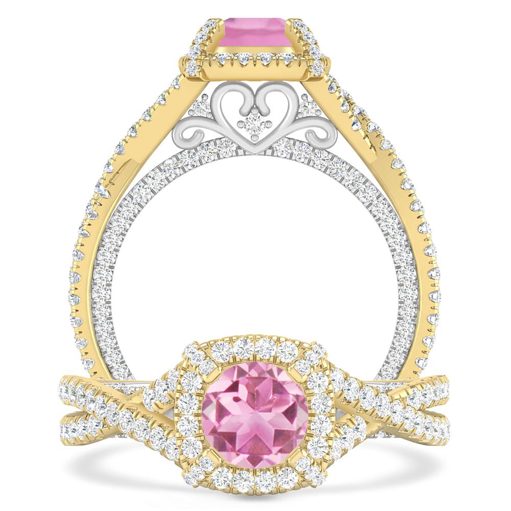 Yellow Gold - Pink Tourmaline