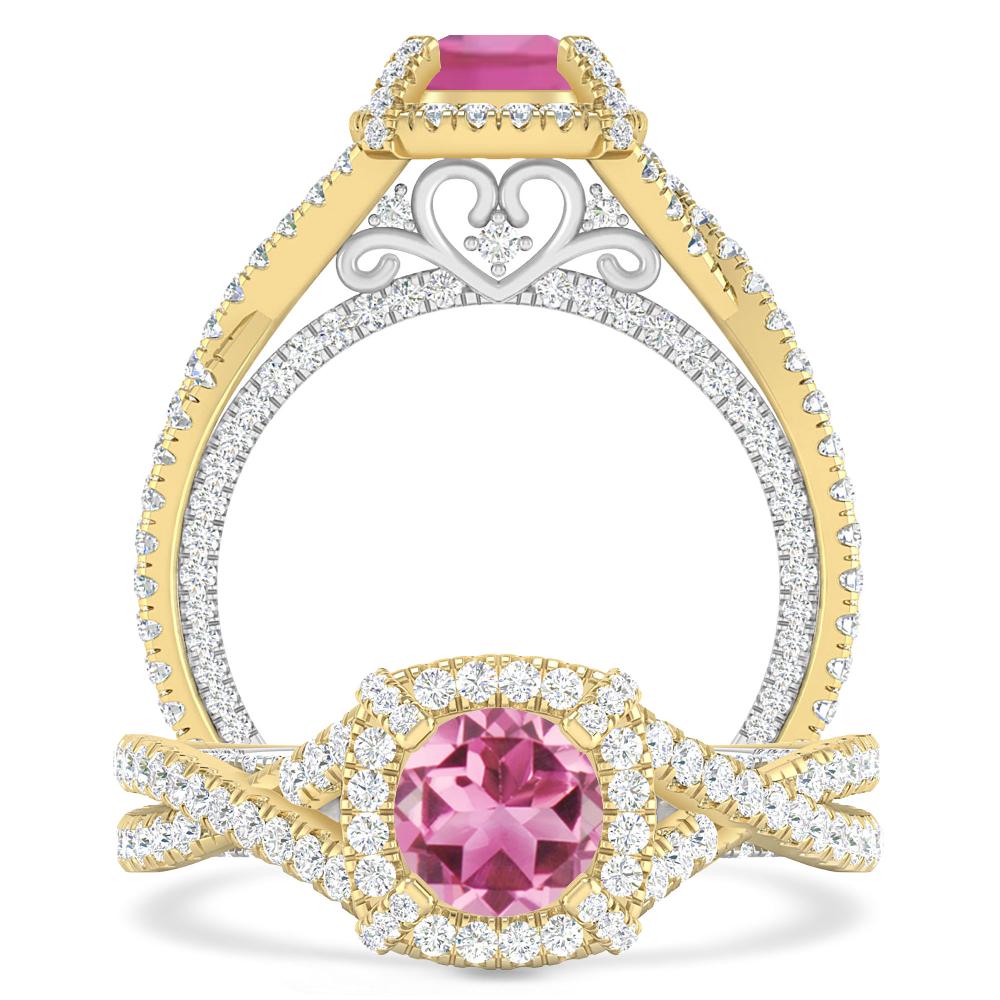 Yellow Gold - Pink Tourmaline