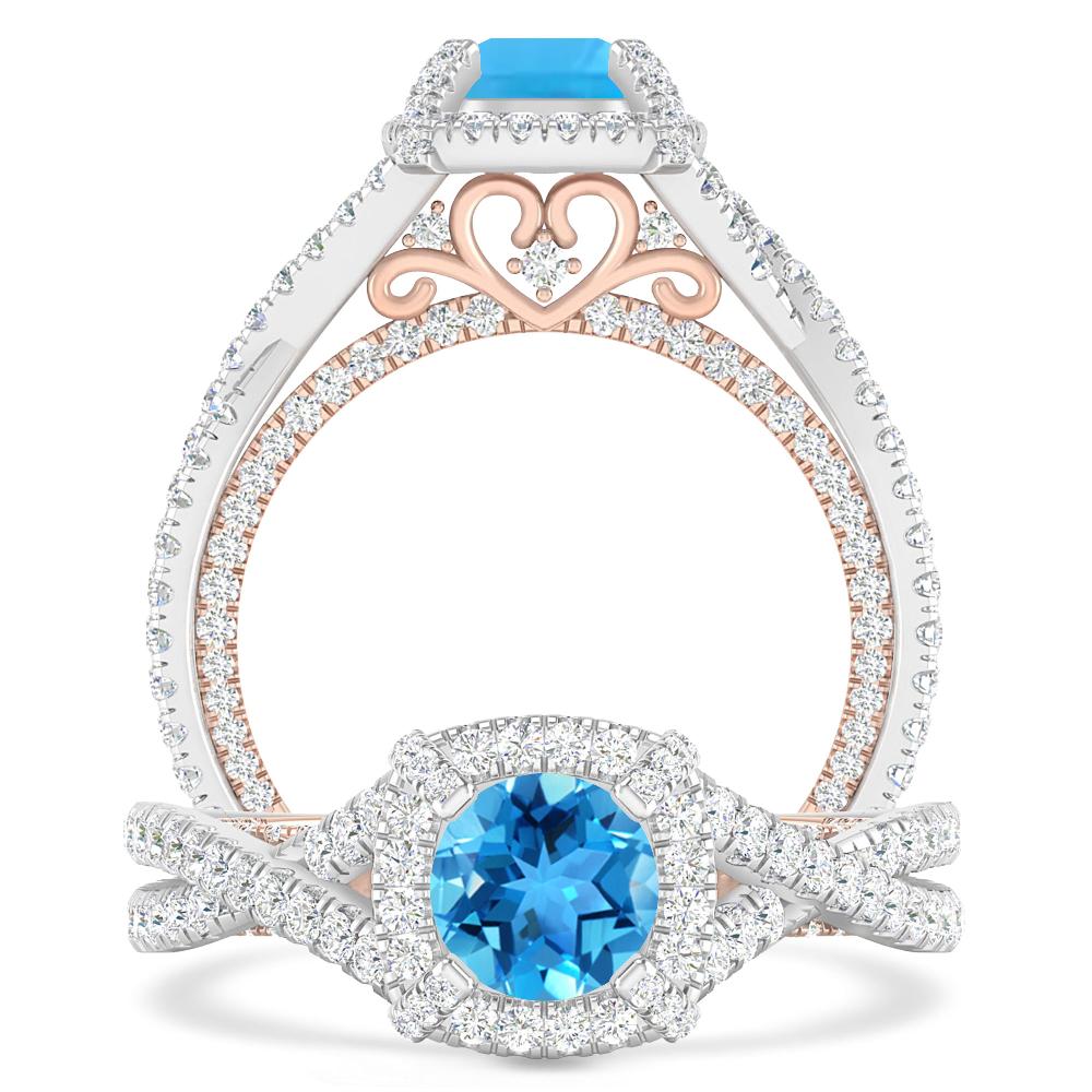 White Gold - Blue Topaz