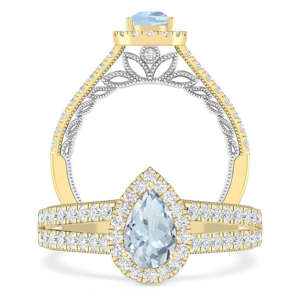 Yellow Gold - Aquamarine
