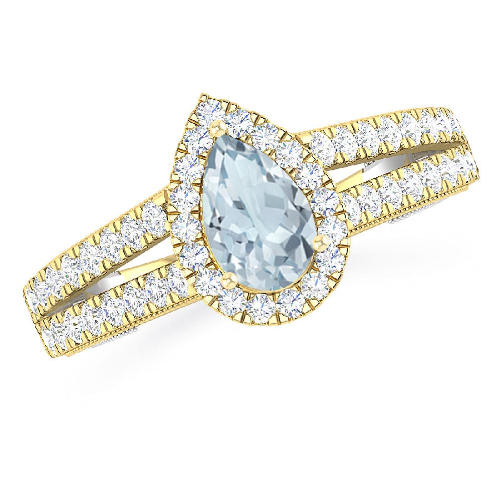 Yellow Gold - Aquamarine