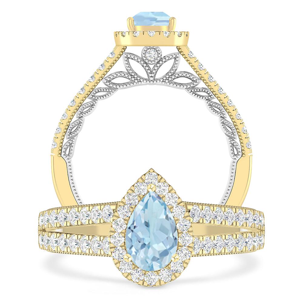Yellow Gold - Aquamarine
