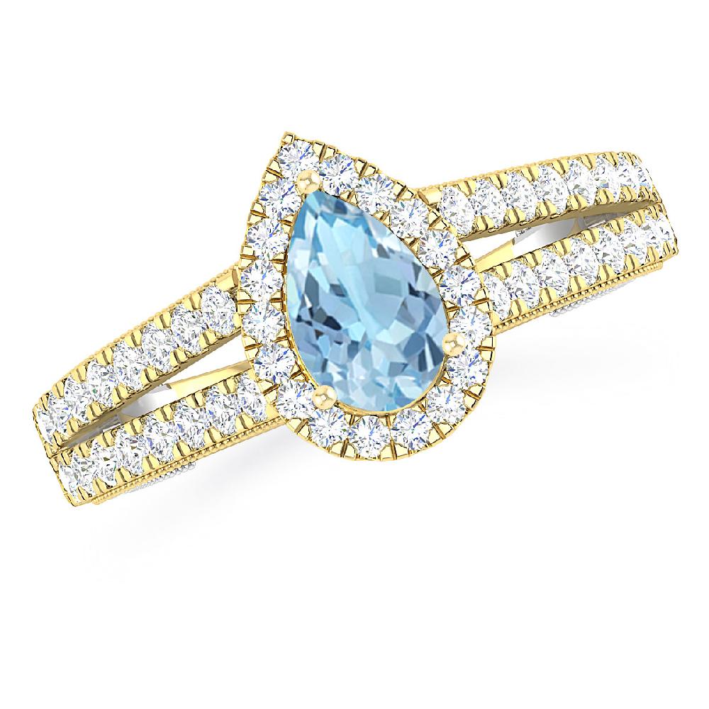 Yellow Gold - Aquamarine