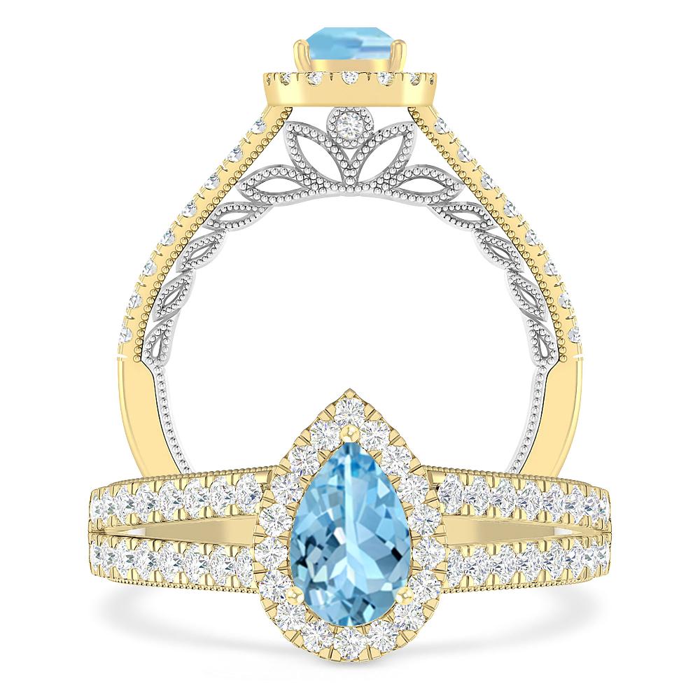 Yellow Gold - Aquamarine