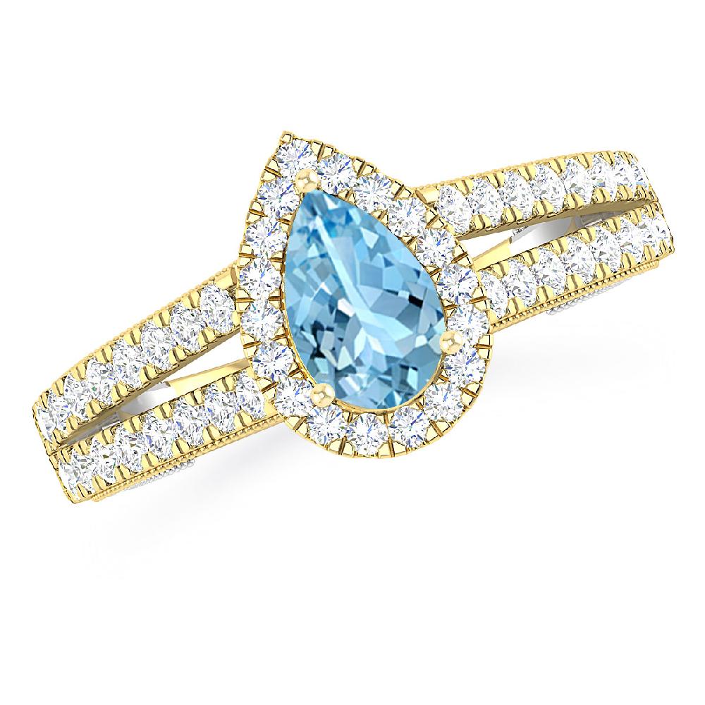 Yellow Gold - Aquamarine