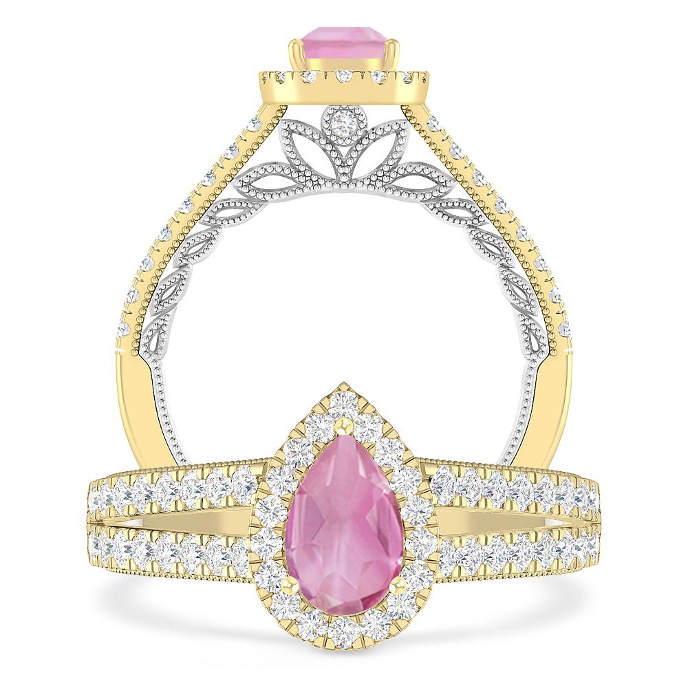 Yellow Gold - Pink Tourmaline