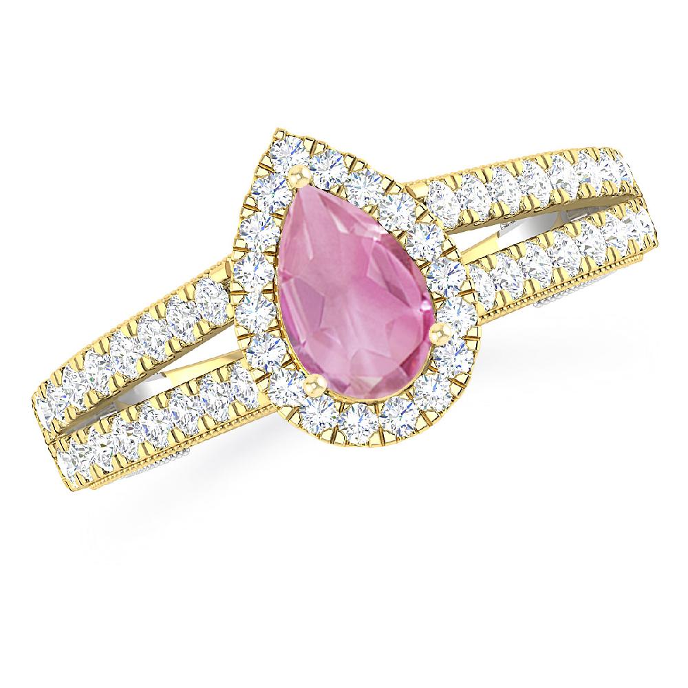 Yellow Gold - Pink Tourmaline