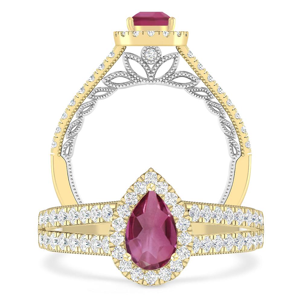 Yellow Gold - Pink Tourmaline