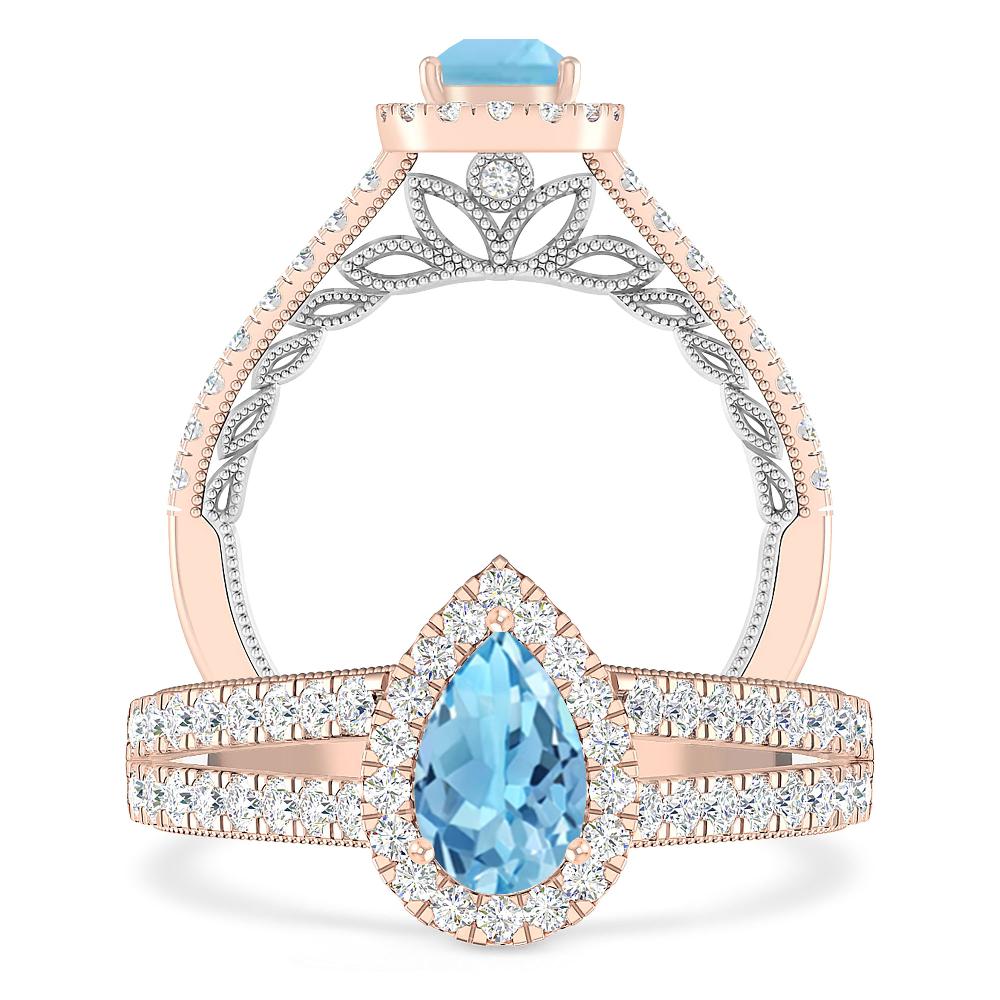 Rose Gold - Blue Topaz