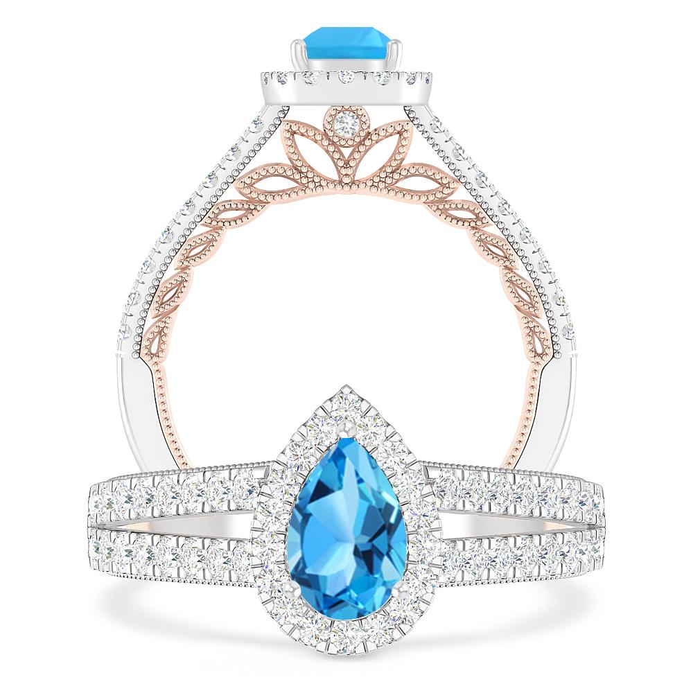 White Gold - Blue Topaz