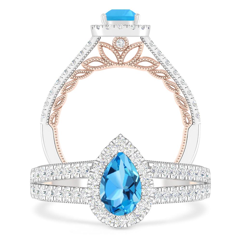 White Gold - Blue Topaz