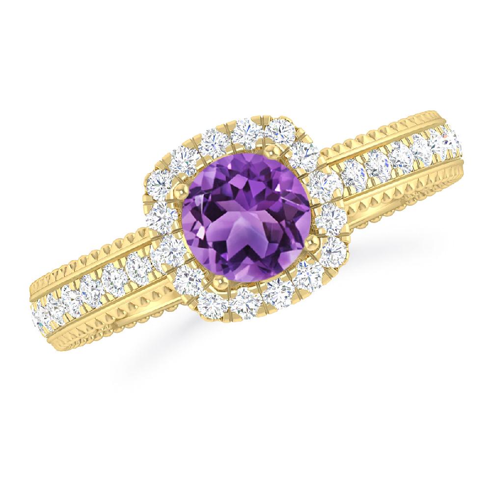 Yellow Gold - Amethyst