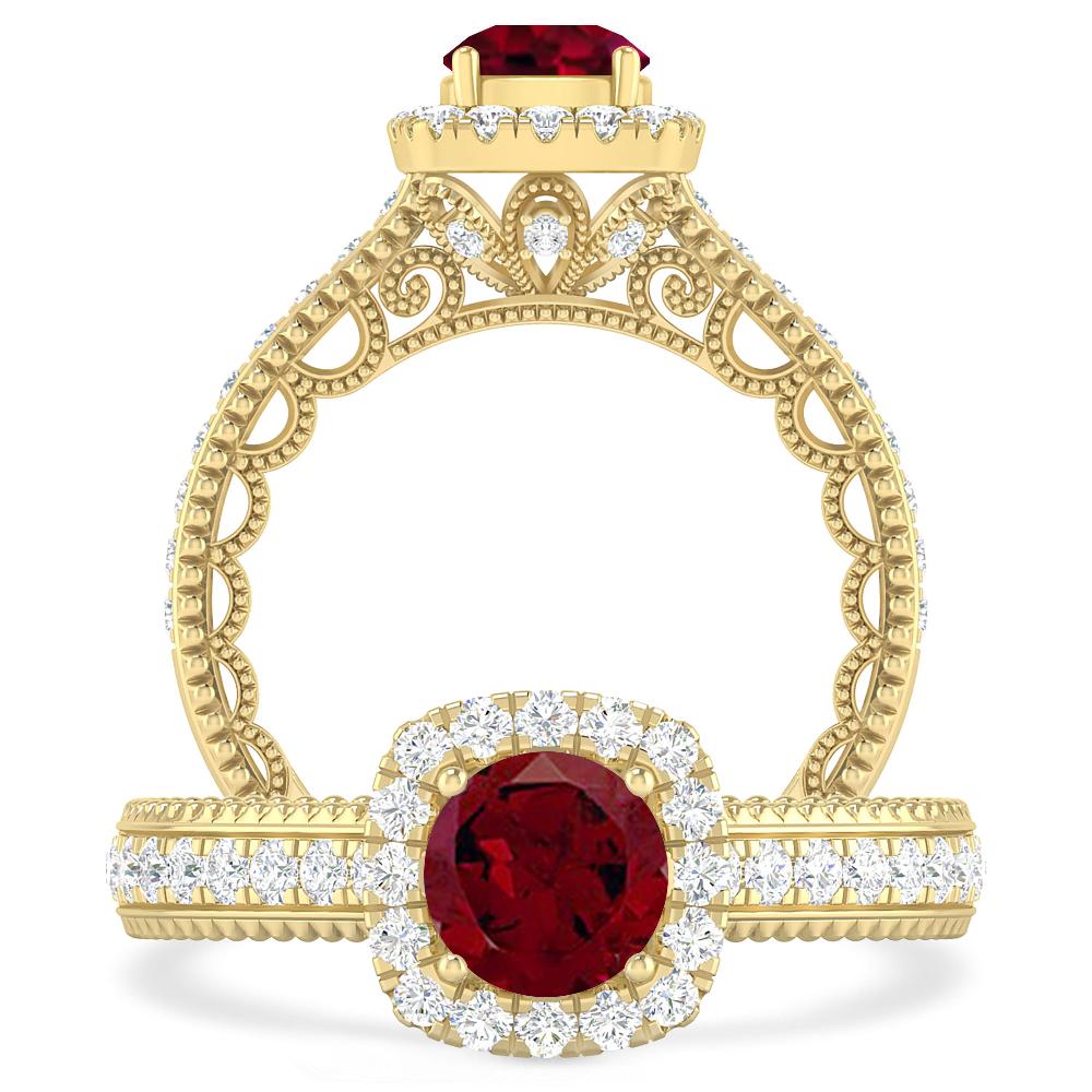 Yellow Gold - Garnet