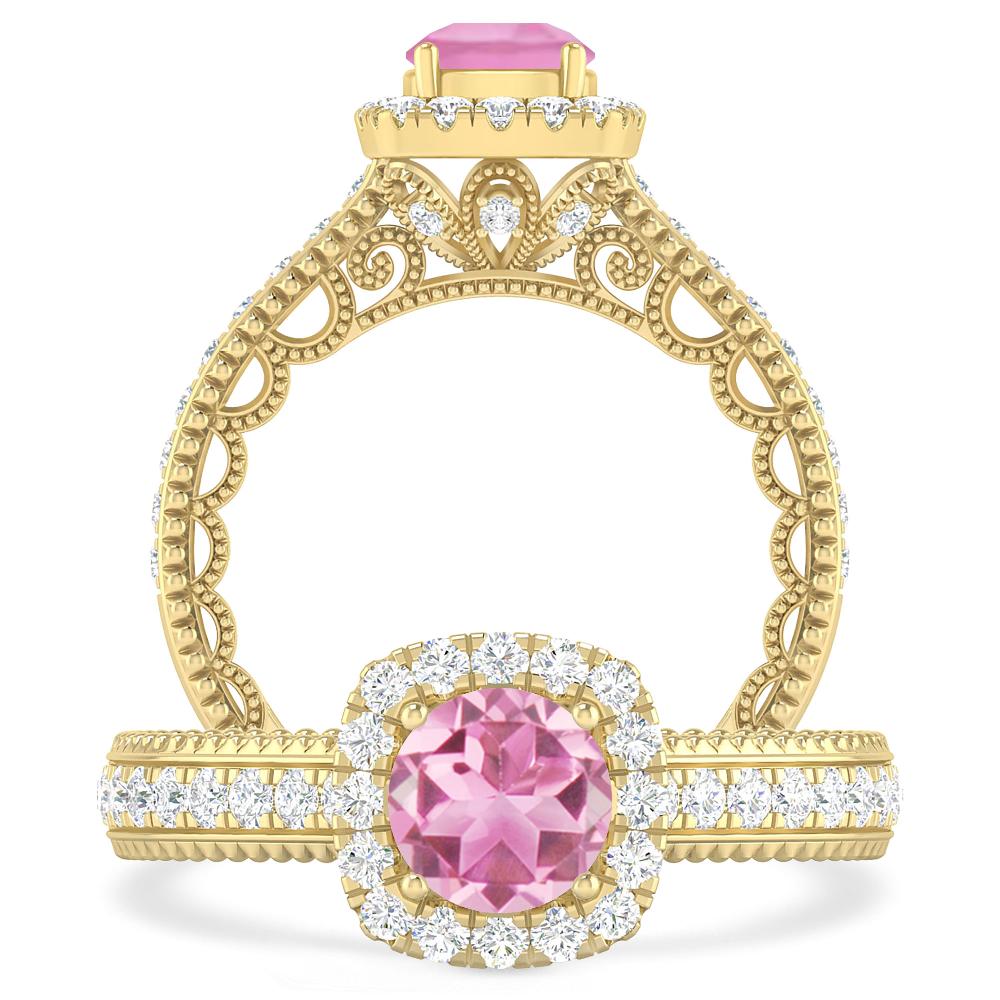 Yellow Gold - Pink Tourmaline